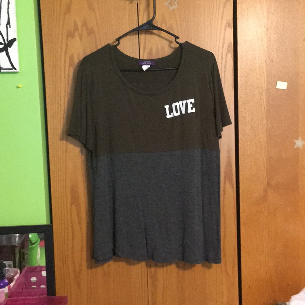 Navy green and grey tee